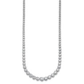 14k White Gold 10 1/2 carat Certified Lab Grown Diamond VS/SI+ G+ Complete Round 16 inch Graduated Tennis Necklace